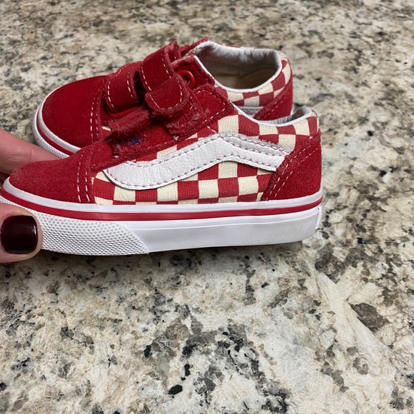toddler red and white vans